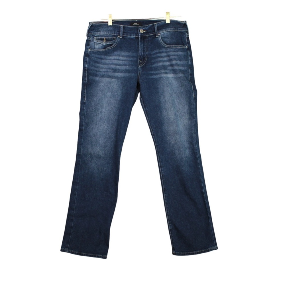 True Religion Jeans Men 34(36x33)Blue Ricky Relaxed Straight Flap Pocket Stretch